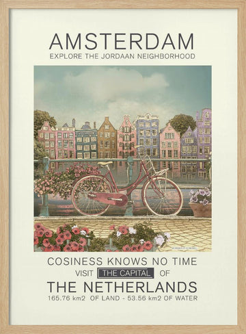 Amsterdam Canal Bicycle | Poster - Wood Frame Interior