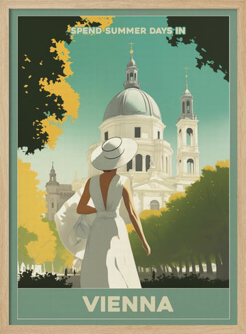 Summer Days in Vienna | Poster - Wood Frame Interior