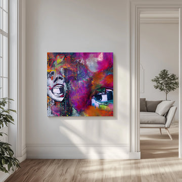Vibrant Expressive Face | Canvas - Room Interior 1