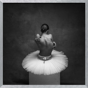 Graceful Ballerina Back | Poster - Silver Frame Interior