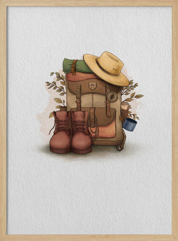 Ready for Adventure | Poster - Wood Frame Interior