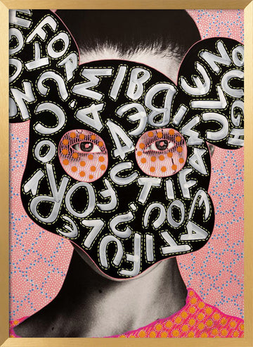 Vibrant Letter Mask Portrait | Poster - Gold Frame Interior