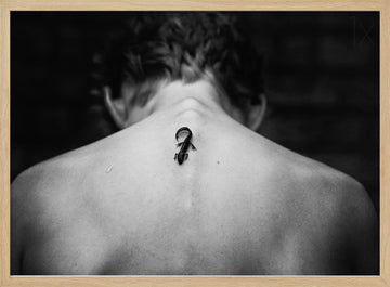 Lizard On Bare Skin | Poster - Wood Frame Interior