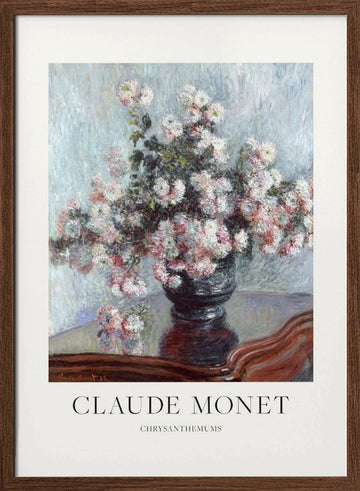 Chrysanthemums | Poster - Walnut Frame Interior