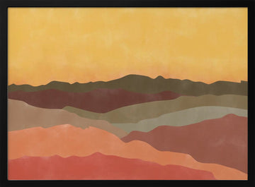 Warm Desert Layers | Poster - Black Metal Frame Interior