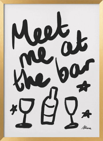 Meet me at the bar! | Poster - Gold Frame Interior