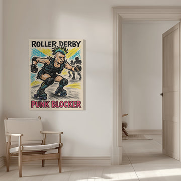 Roller Derby Punk Blocker | Canvas - Room Interior 1