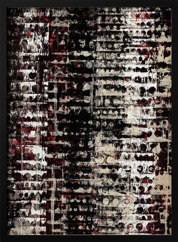 Distressed Geometric Abstract | Poster - Black Metal Frame Interior