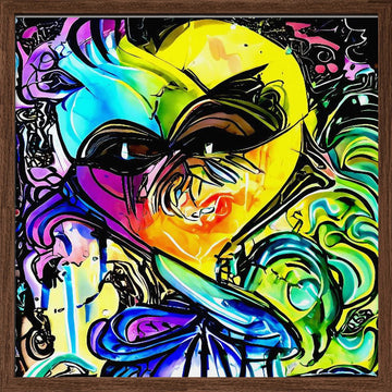Vibrant Abstract Fusion | Poster - Walnut Frame Interior