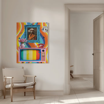 Colorful Retro Poodle | Canvas - Room Interior 1
