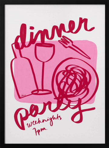Dinner Party | Poster - Black Metal Frame Interior