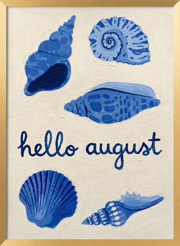 Hello August Shells | Poster - Gold Frame Interior
