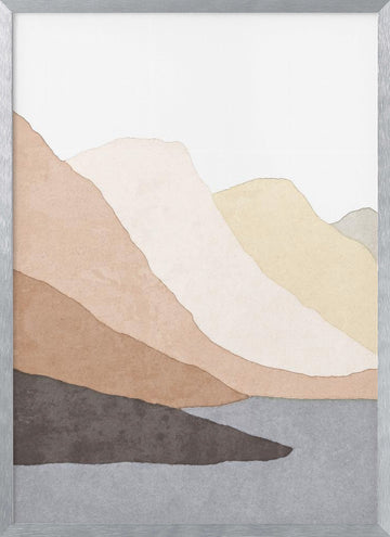 Desert Mountain Layers | Poster - Silver Frame Interior