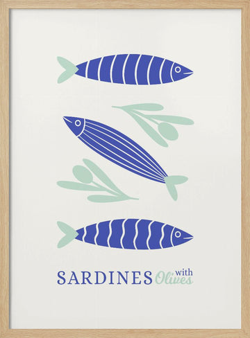 Sardines and Olives | Poster - Wood Frame Interior