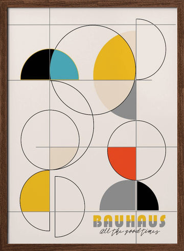 Bauhaus Geometric Shapes | Poster - Walnut Frame Interior