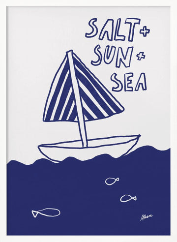 Salt + Sun + Sea | Poster - White Frame Interior