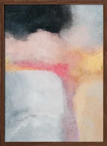 Blush Gold Serenity | Poster - Walnut Frame Interior
