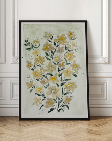 Delicate Yellow Blooms | Poster - Room Interior 1