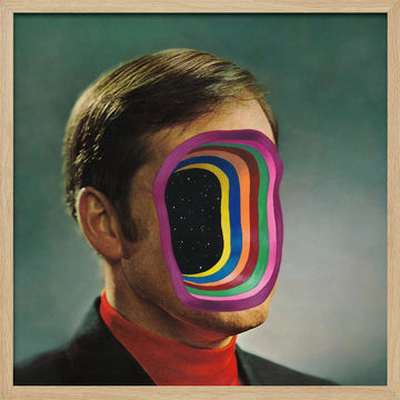Man's Cosmic Face | Poster - Wood Frame Interior