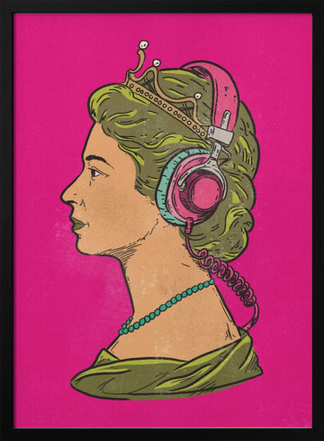 Royal Headphones | Poster - Black Metal Frame Interior