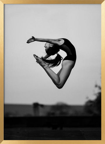 Graceful Ballet Leap | Poster - Gold Frame Interior