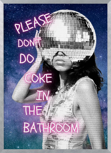 Mirror Head Party Scene | Poster - Silver Frame Interior