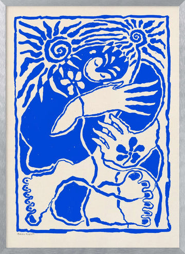 Protection (blue) | Poster - Silver Frame Interior
