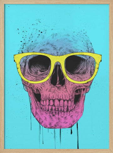 Vibrant Skull Glasses | Poster - Wood Frame Interior