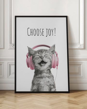 Happy Kitten Chooses Joy | Poster - Room Interior 1