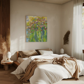 Vibrant Garden Blooms | Canvas - Room Interior 2