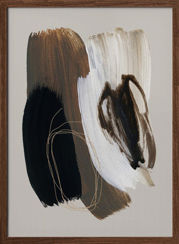 Abstract Brush Strokes 108X | Poster - Walnut Frame Interior