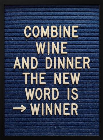 Wine Dinner Winner | Poster - Black Metal Frame Interior