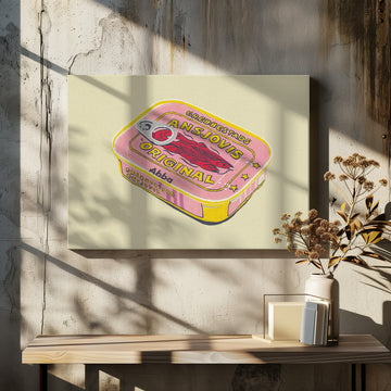 Retro Pink Fish Tin | Canvas - Room Interior 2