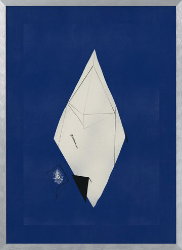 Abstract Blue Geometry | Poster - Silver Frame Interior
