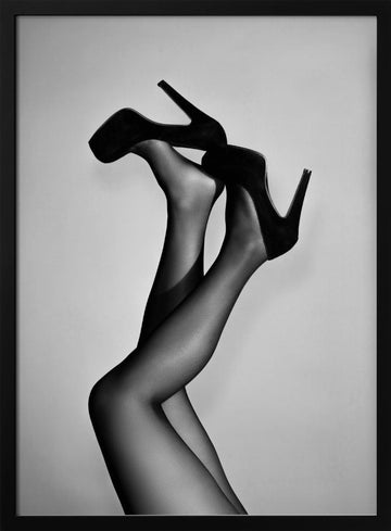 Elegant High Heel Legs | Poster - Black Metal Frame Interior