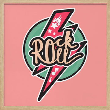 Rock and Roll Lightning | Poster - Wood Frame Interior