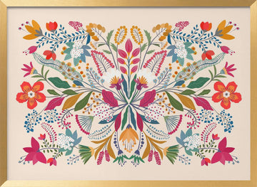 Vibrant Garden Tapestry | Poster - Gold Frame Interior