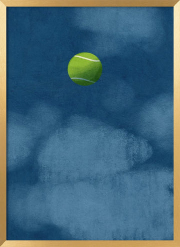 Floating Tennis Ball | Poster - Gold Frame Interior