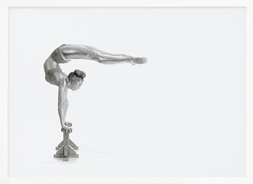 Silver Gymnast Handstand | Poster - White Frame Interior