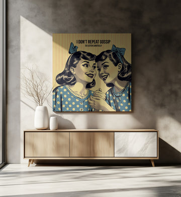 Retro Whispering Friends | Canvas - Room Interior 2