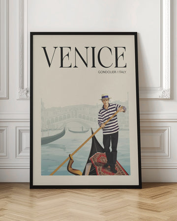 Venice Gondolier Scene | Poster - Room Interior 1