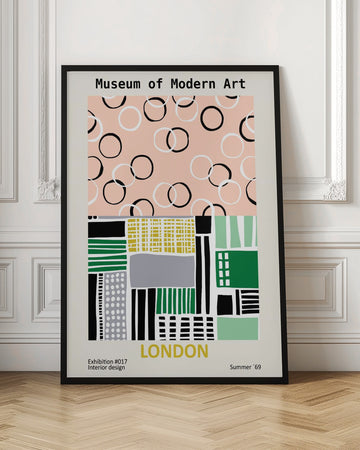 Mid Century London Abstract | Poster - Room Interior 1
