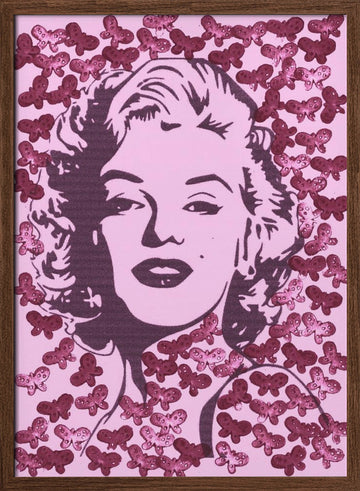 Pink Pop Art Glamour | Poster - Walnut Frame Interior