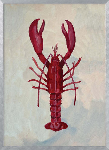 Vibrant Red Lobster | Poster - Silver Frame Interior