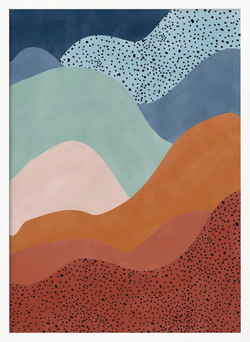 Earthy Layered Landscape | Poster - White Frame Interior
