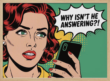 Frustrated Pop Art Call | Poster - Wood Frame Interior