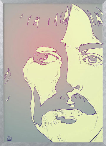 Retro Man Portrait | Poster - Silver Frame Interior