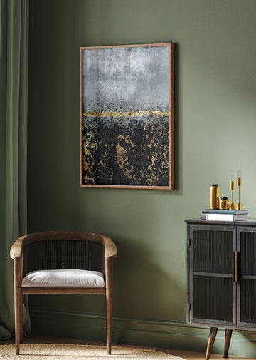 Golden Horizon Abstract | Poster - Room Interior 2