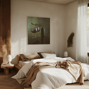 Elegant Wine Still Life | Canvas - Room Interior 2