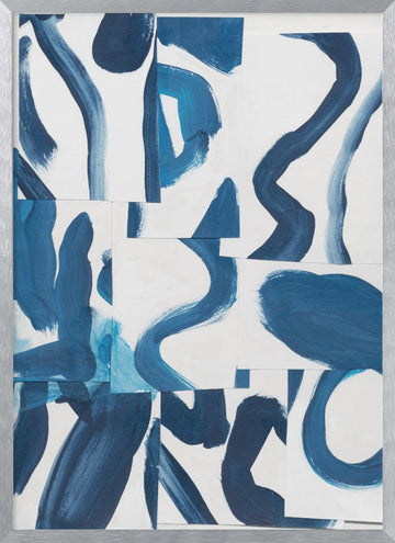 Dynamic Blue Abstract | Poster - Silver Frame Interior